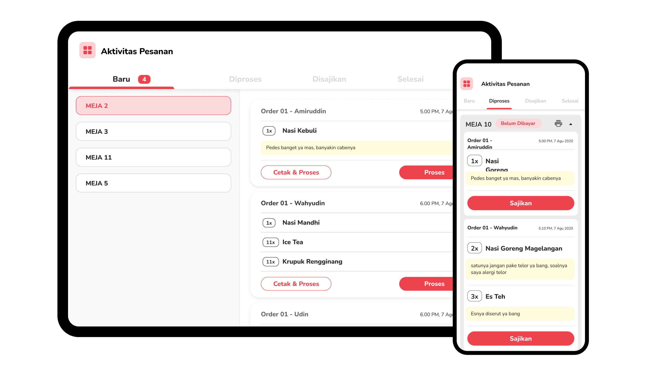 Order Activity Monitoring screen